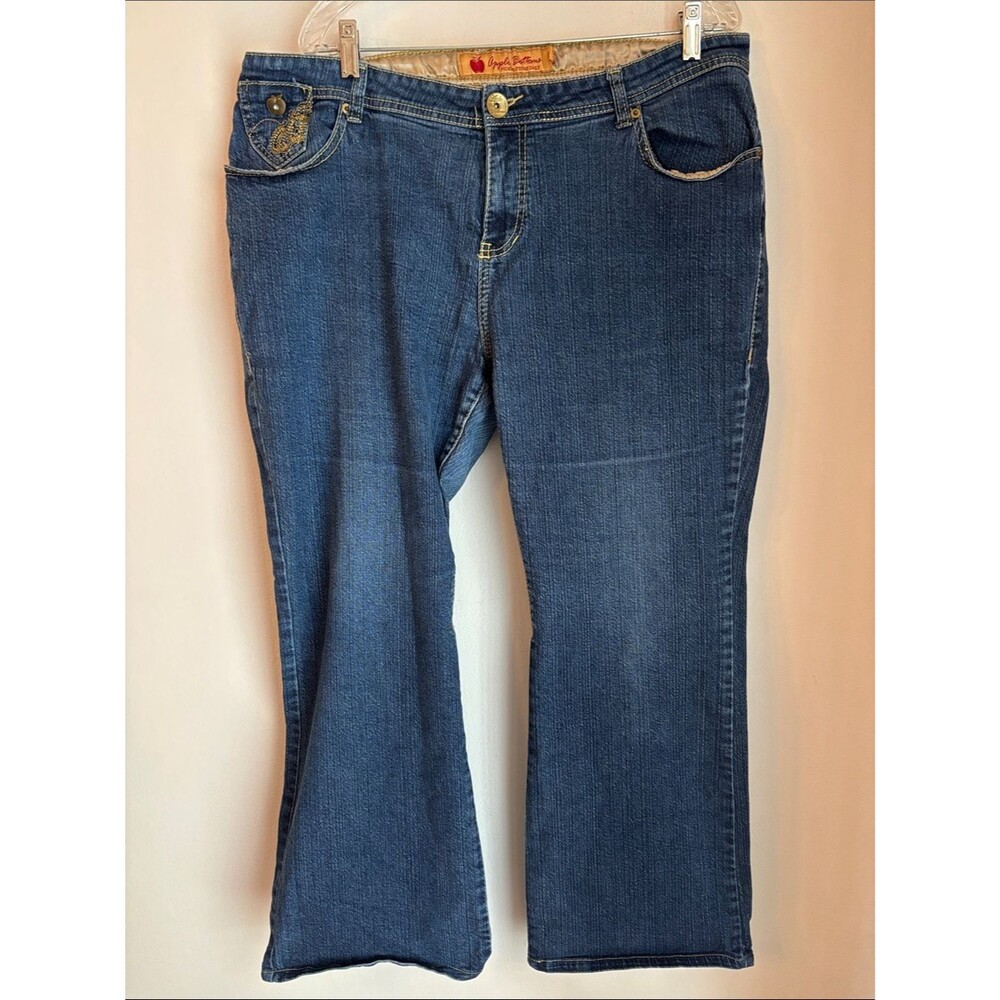 Apple Bottoms Women's Dark Blue Flare wide leg vintage Y2K Jeans size 19/20 plus